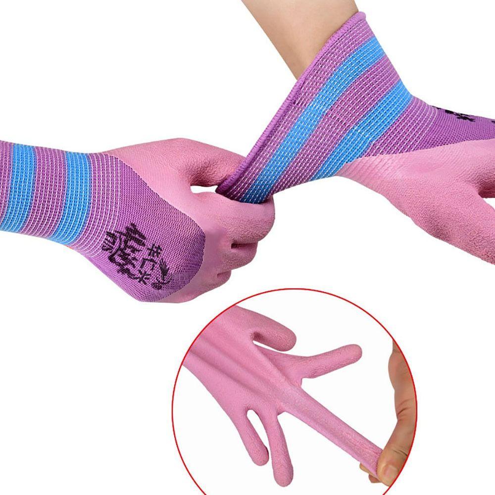 Rosa Arbeitshandschuhe Nylon Schutzhandschuhe Werkzeug Gummi beschichteter Handschuh Damen