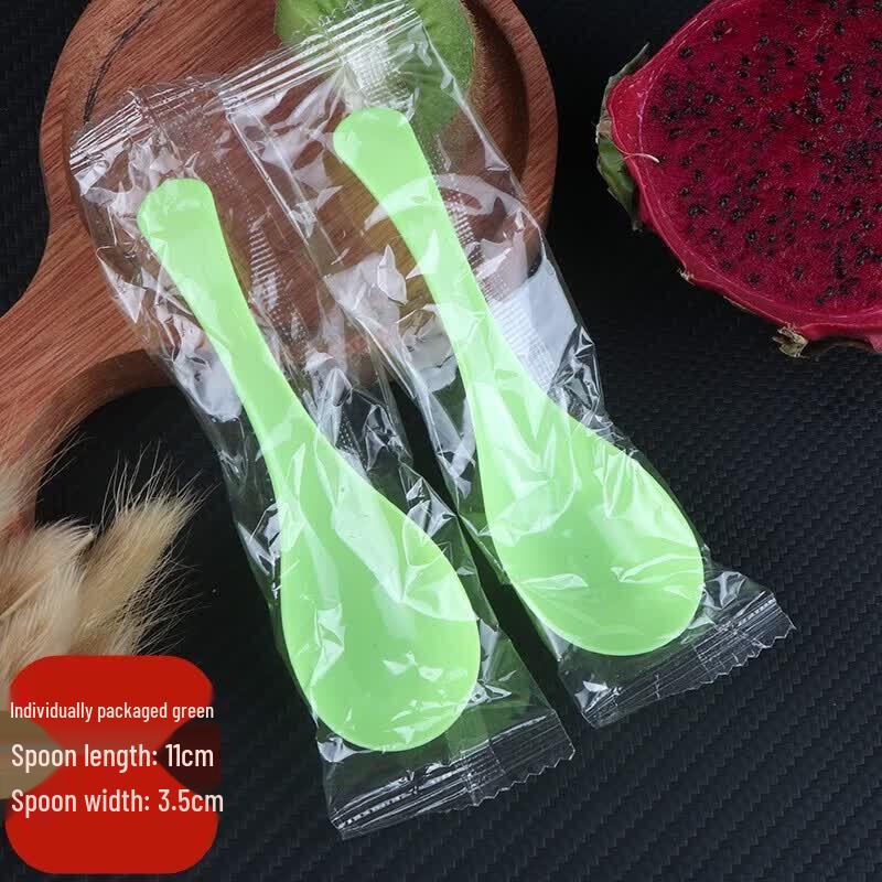 Qiwei Individually Wrapped Disposable Clear Plastic Spoons