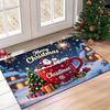 1pc Santa Claus Christmas‑Themed Welcome Doormat, Non‑Slip Machine‑Washable Easy‑Clean Floor Mat for Entryway, Kitchen