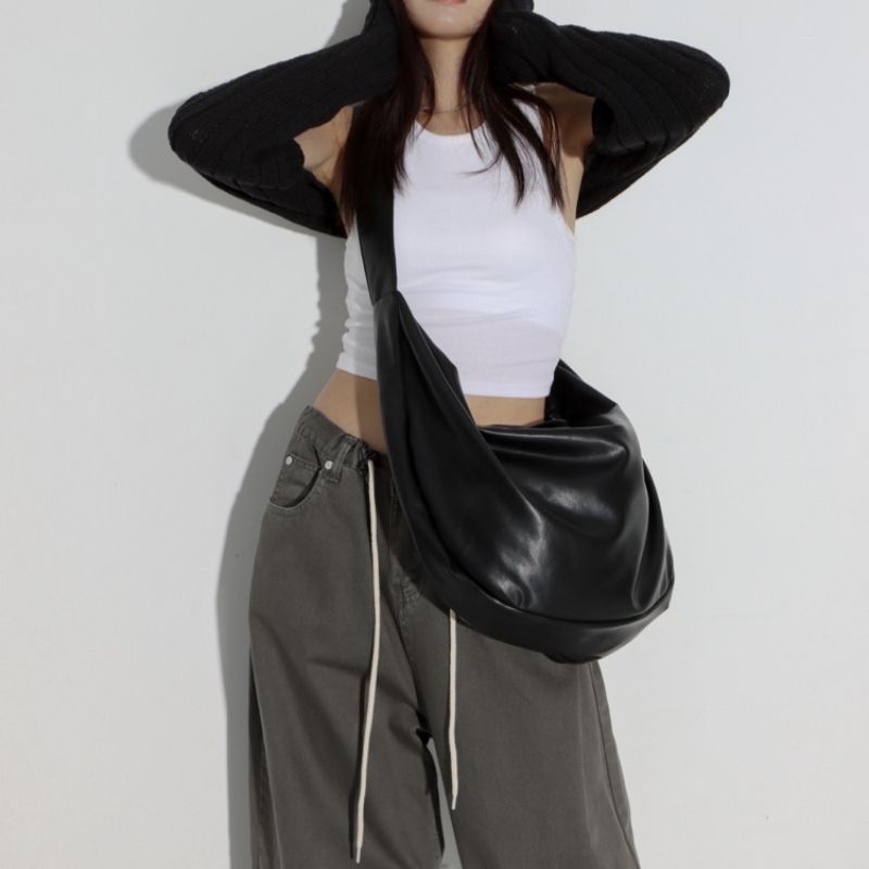 Large Soft Hobos PU Leather Tote Bags for Women Designer Shoulder Bag Casual Solid Color Crossbody Bag Cloud Dumpling Bags MIT