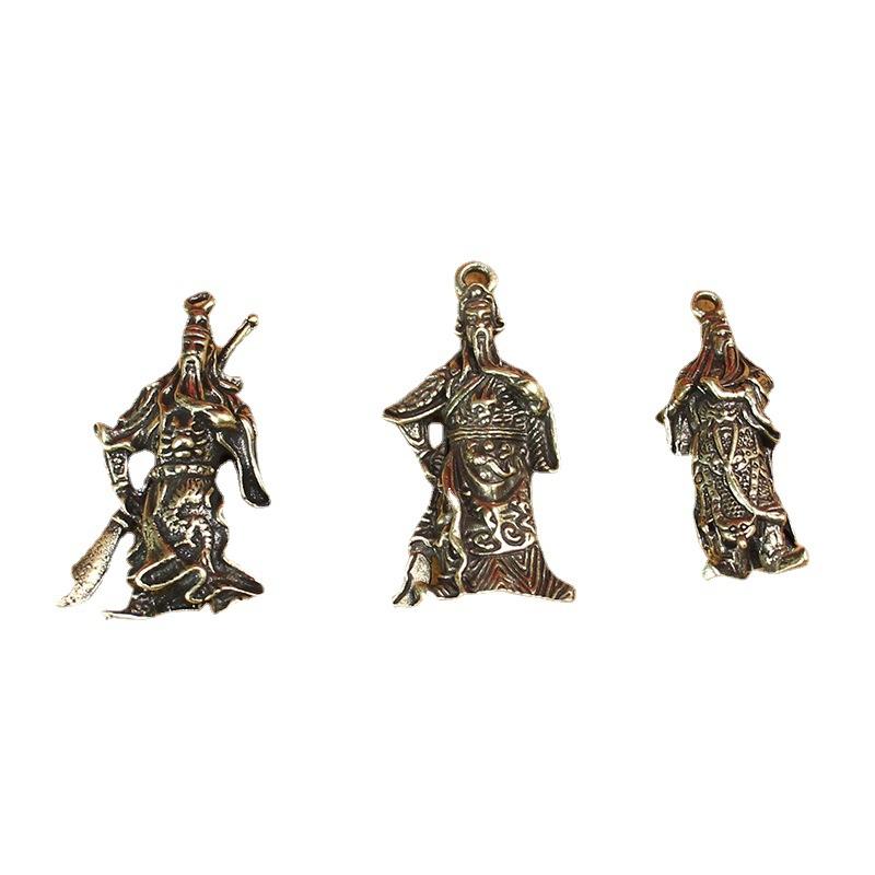 Breloc creativ din alamă cupru pur handmade Guan Gong Guan Yu Guan Erye pandantiv mic pandantiv breloc chei mașină bijuterie