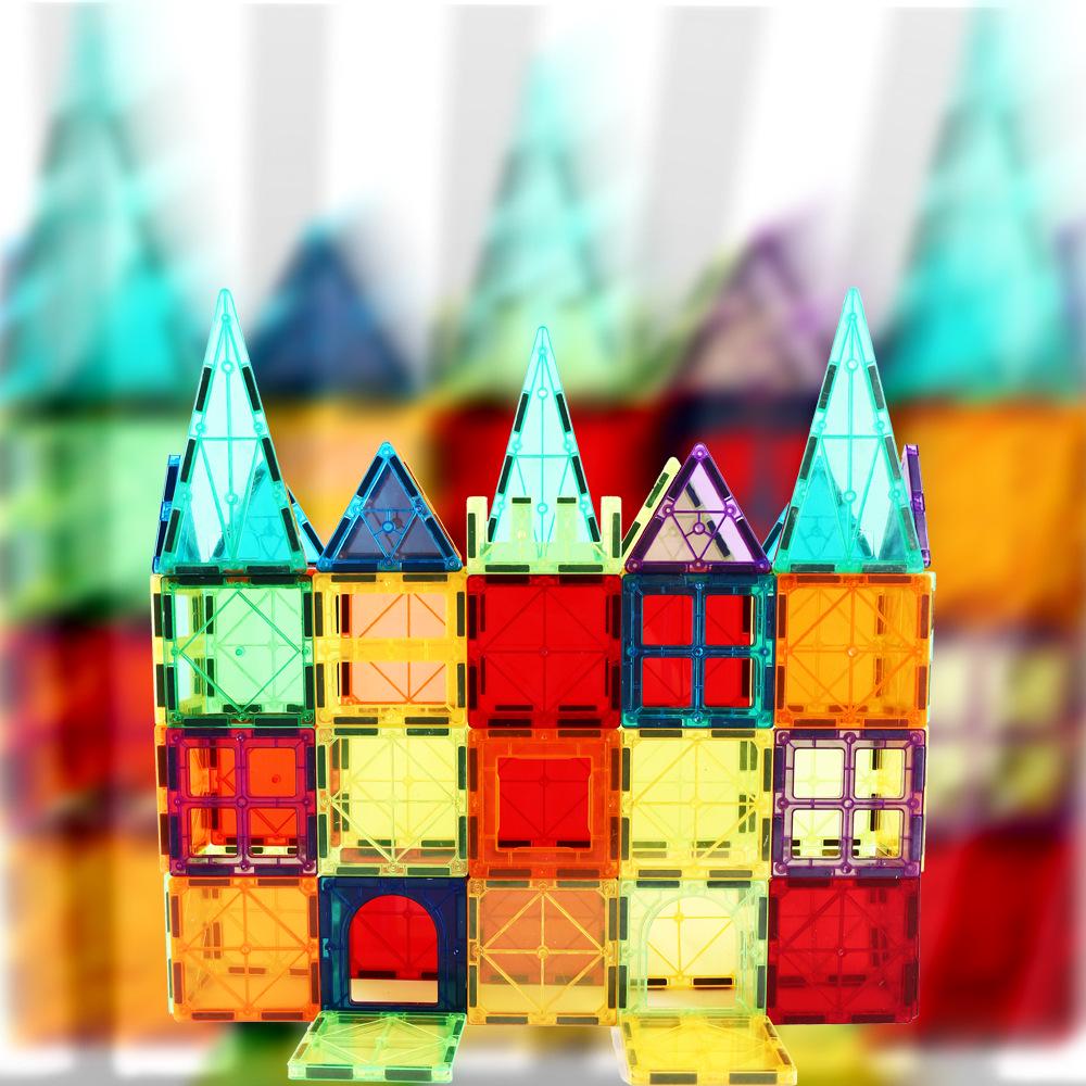 2025 Magnetic Building Blocks: Strong Magnet City Light & Shadow Architecture Stained Glass Tiles