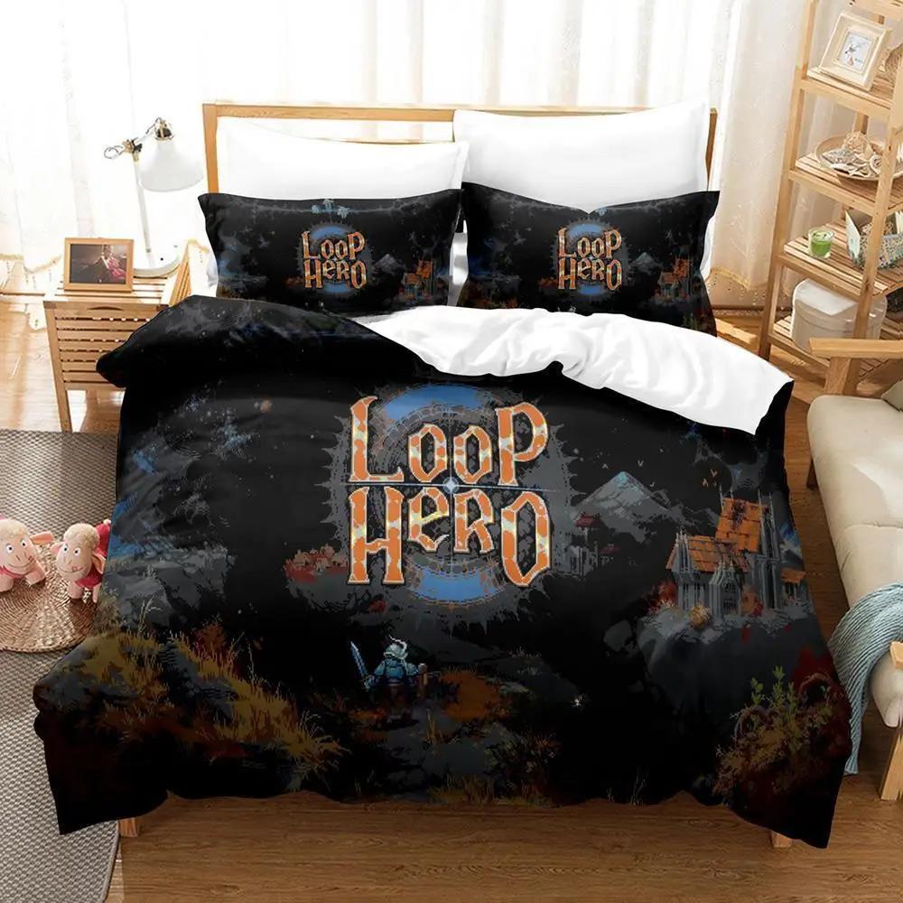 Loop Hero Bedding Set Single Twin Full Queen King Size Bed Set Adult Kid Bedroom Duvet Cover Sets 3D Print Anime Bed Sheet Set