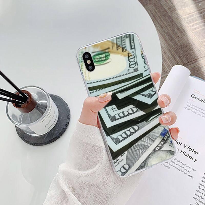U.S. Dollar Money Phone Case For IPhone 14 13 12 11 XS X 8 7 6 Plus Mini Pro Max SE 2022 Soft Transparent Phone Cover