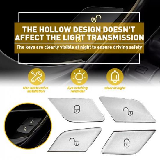 4 st Dörrlås Strömbrytare Knapp Cover Trim För Mercedes Benz W205 W213 W222 X253