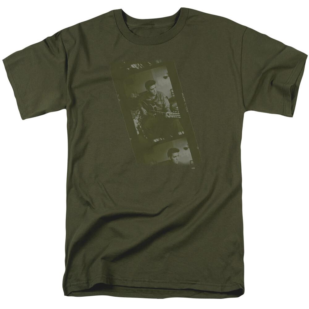Elvis Presley Army T Shirt Mens Licensed King Tee Military Green L