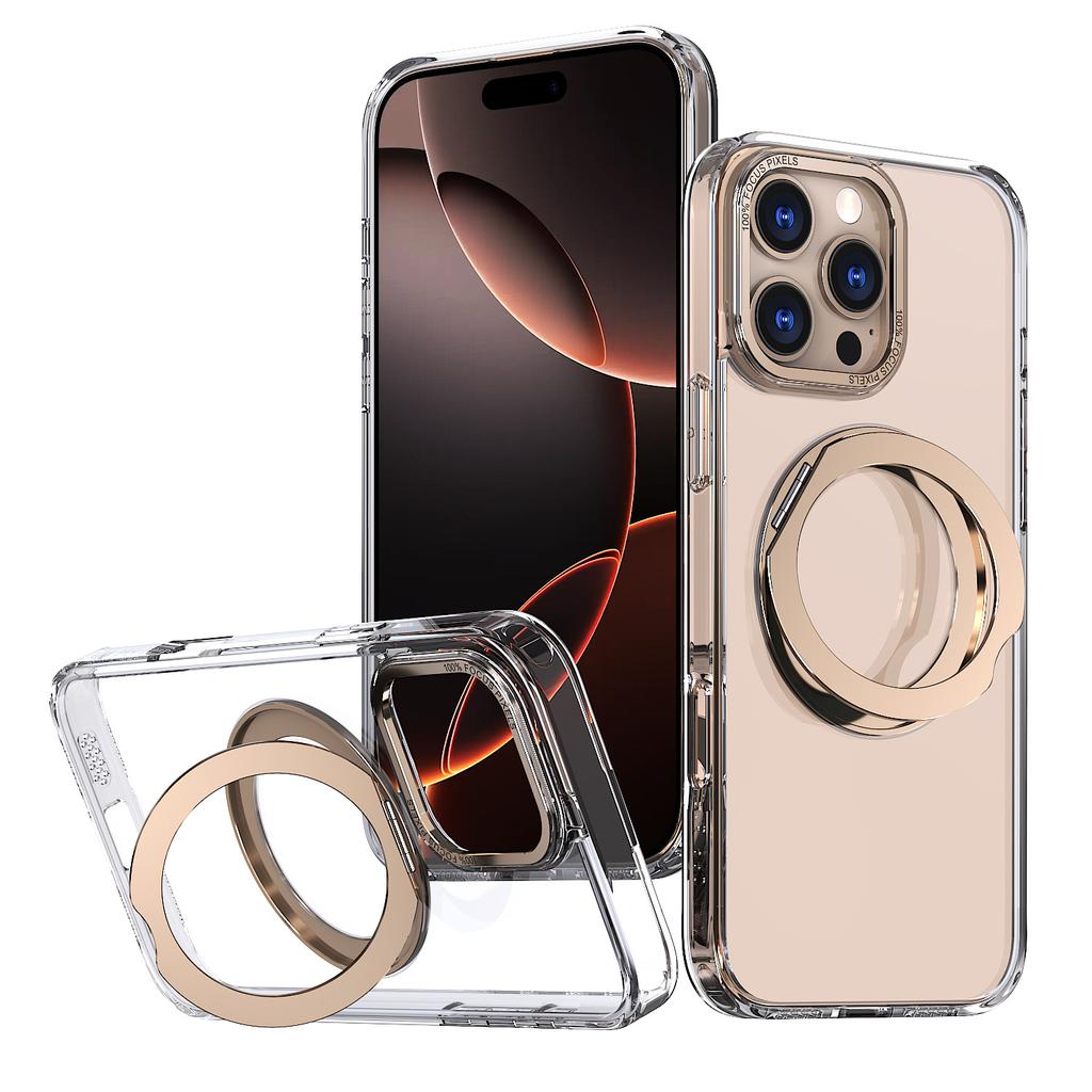 Pre iPhone 16 Pro Puzdro na telefón Priehľadné Magnetické Otočné Magsafe Držiak pre Apple 15 Ochranné Puzdro