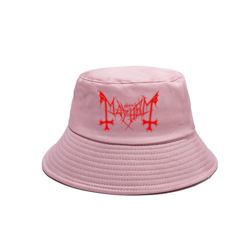 Mayhem Death Bucket Hat Cap Unisex Women Unisex Panama Cap Outdoor Summer Adjustable Mayhem Bob Caps