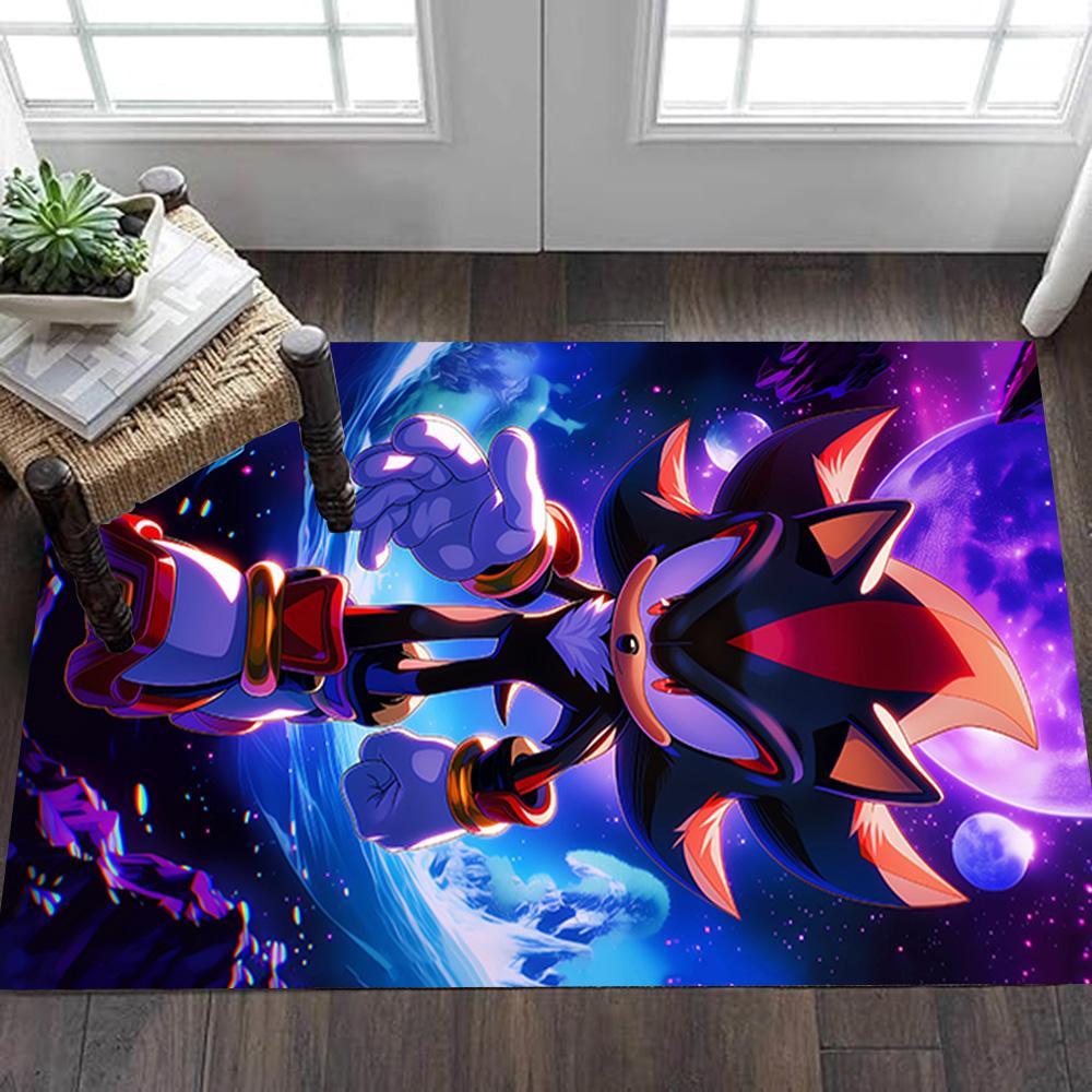Shadow The Hedgehog Art Print Decoration,Carpet,Living Room,Bedroom, Non-slip,Square rug