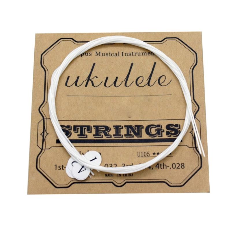 Nylon Ukulele Strings Tuning Replacement 4 Pack 4 Strings for Musical Instruments Easy for Beginners Easy on Fingertips
