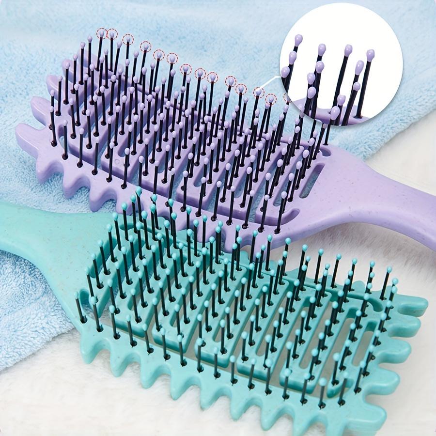 Антистатическая расческа для кудрявых волос с массажными узлами - Мягкое распутывание и массаж кожи головы для длинных волос, эргономичная ручка, 6 цветов - Для дома и путешествий