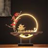 Led Light Backflow Incense Burner USB Light Circle Simulation Tree Ceramic Lotus Buddha Beads Home Office Decoration Furnishing