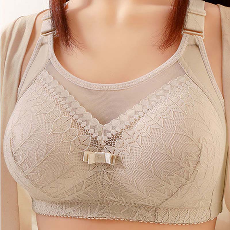 Large Size Thin Section of Anti-sagging Non-steel Ring Bra Lifting Breast Gathering Anti-glare Bra Back Underwear