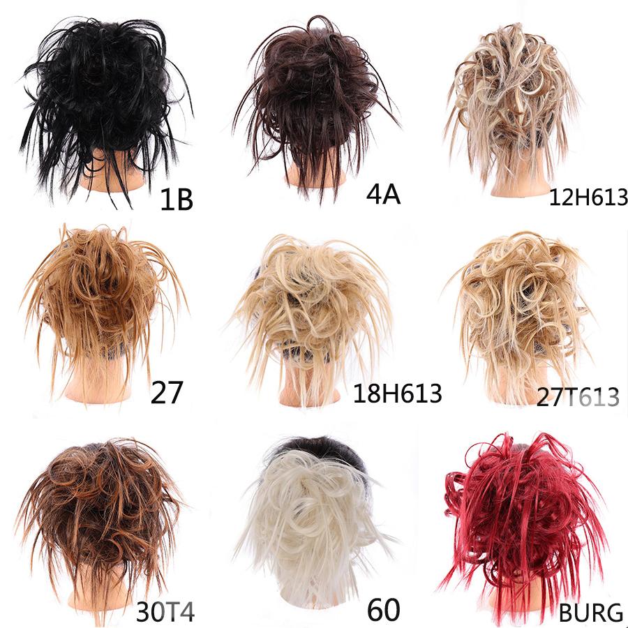 Synthetic Hair Chignons Messy Scrunchies Elastic Band Hair Bun Straight Updo Hairpiece Hair Extension for Women