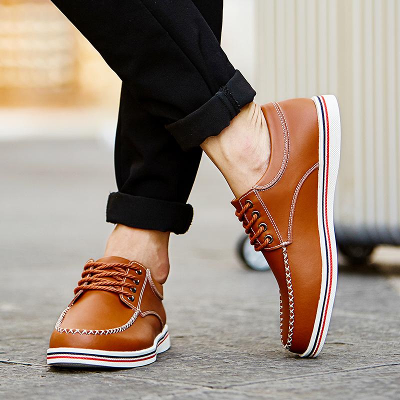 Leather Shoes Casual Sneakers Men Shoes Driving Comfortable Split Leather Shoes Tooling Shoes