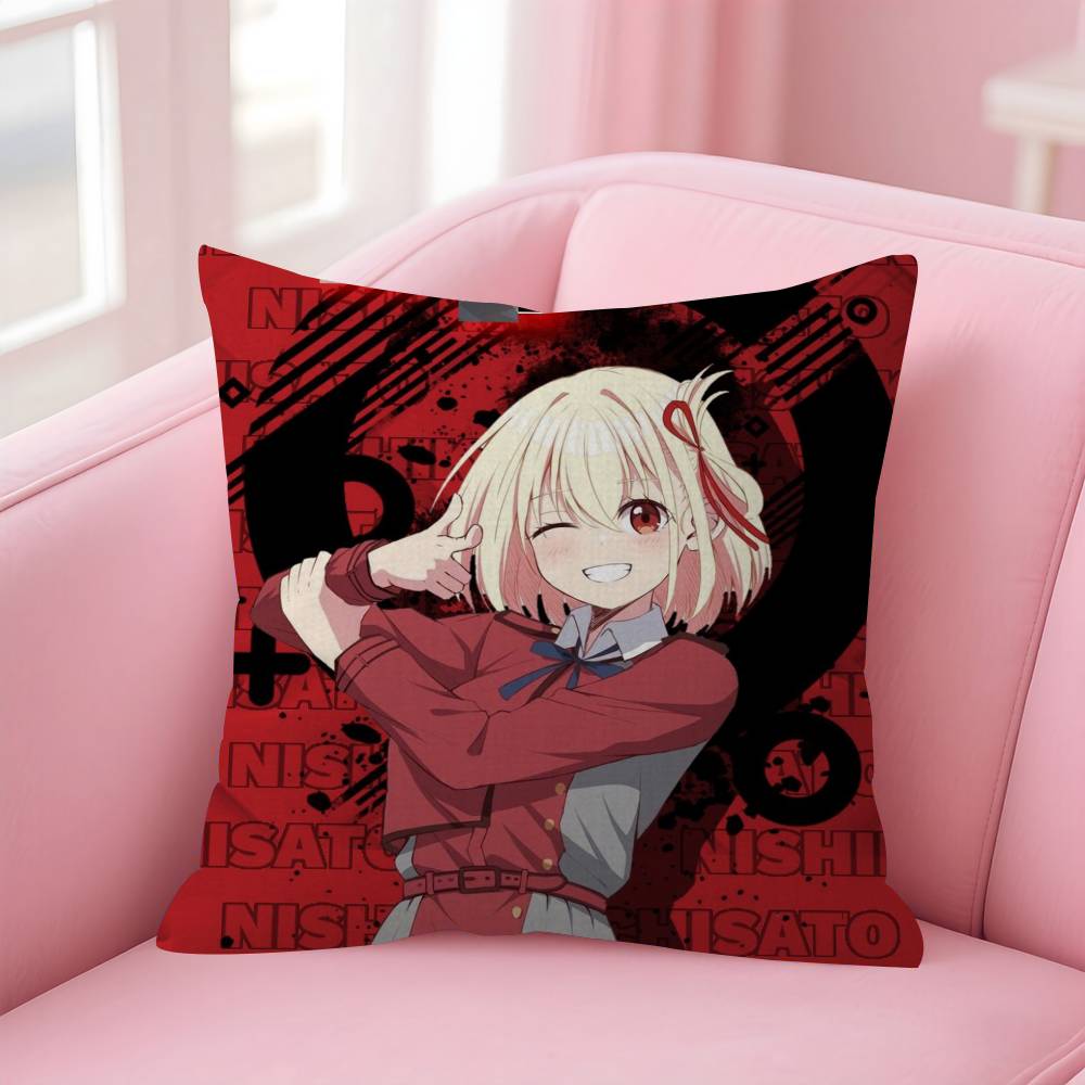 

Lycoris Recoil 4545cm Cushion Cover Pillow Cover Decor Pillowcase Home Pillowcase For Couch Pillow 30x30 cm