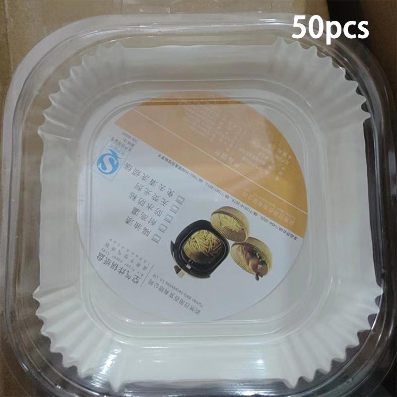 High Temperature Resistant Paper Trays For Air Fryers Oil Absorbing Paper Food Grade Silicone Paper Round Square Baking
