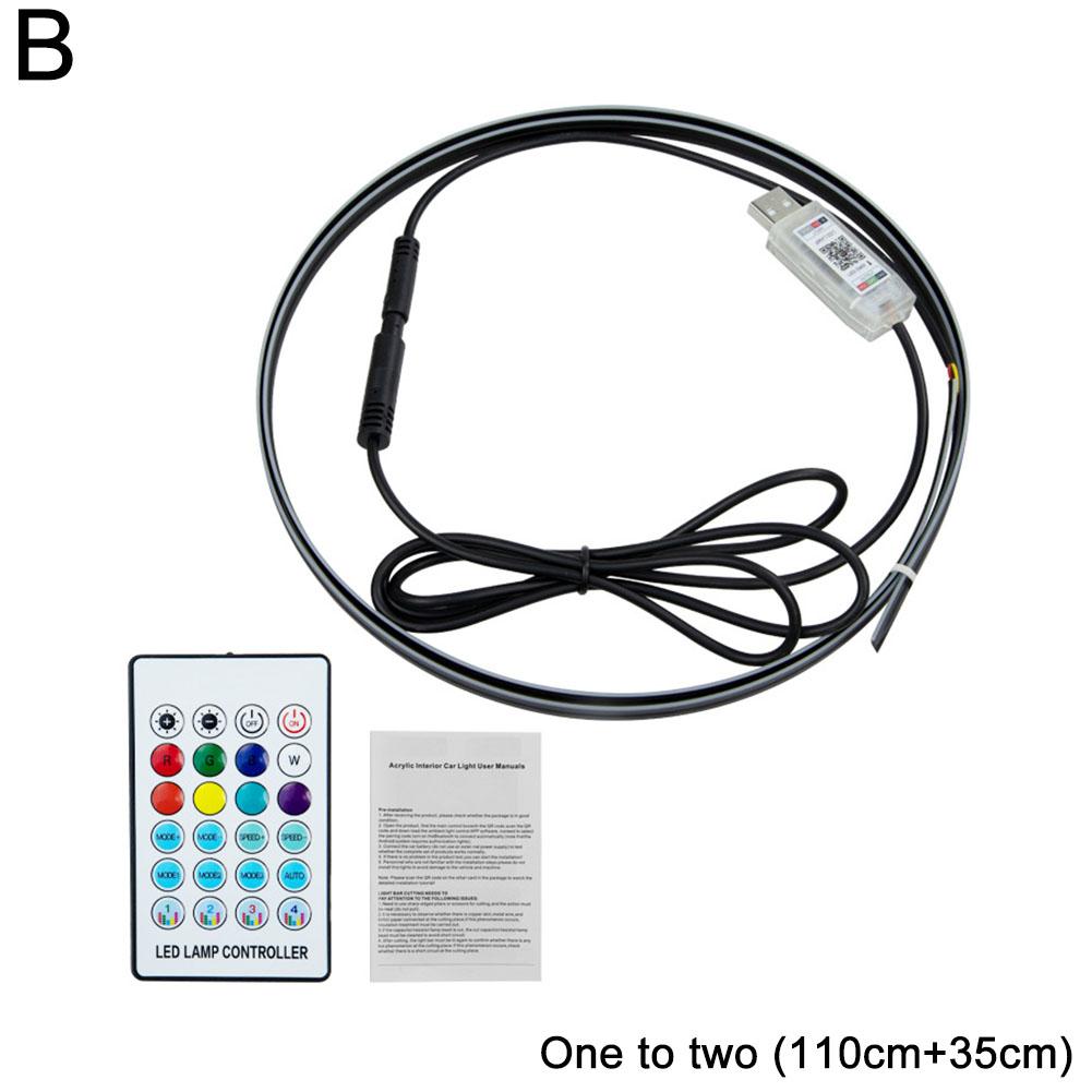 Full Color Streamer Car Ambient Lights RGB APP 64 Color Universal LED Interior Hidden Acrylic Strip Symphony Atmosphere Lamps