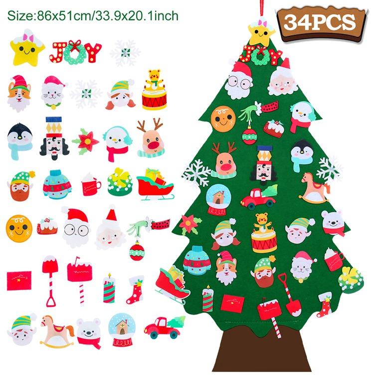 Kids DIY Felt Christmas Tree Merry Christmas Decorations For Home 2025 Christmas Ornaments Navidad Gifts Xmas Tree New Year 2025