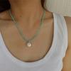 100% Natural Baroque Freshwater Pearl & Turquoise Stone Female Beads Chain Necklace  For Women New Year Gifts