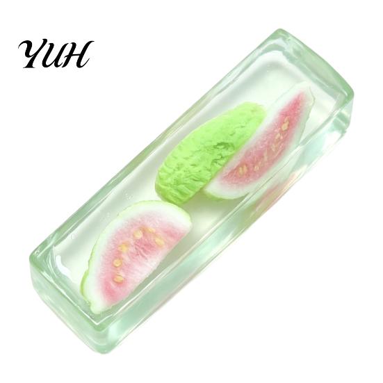 Fruit Themed Sensory Tools Clear Bar Squeeze Toy with Fake Inside, Stress Relief Shapeable Stick Toy, Transparent Strip Figdet for Home Office School