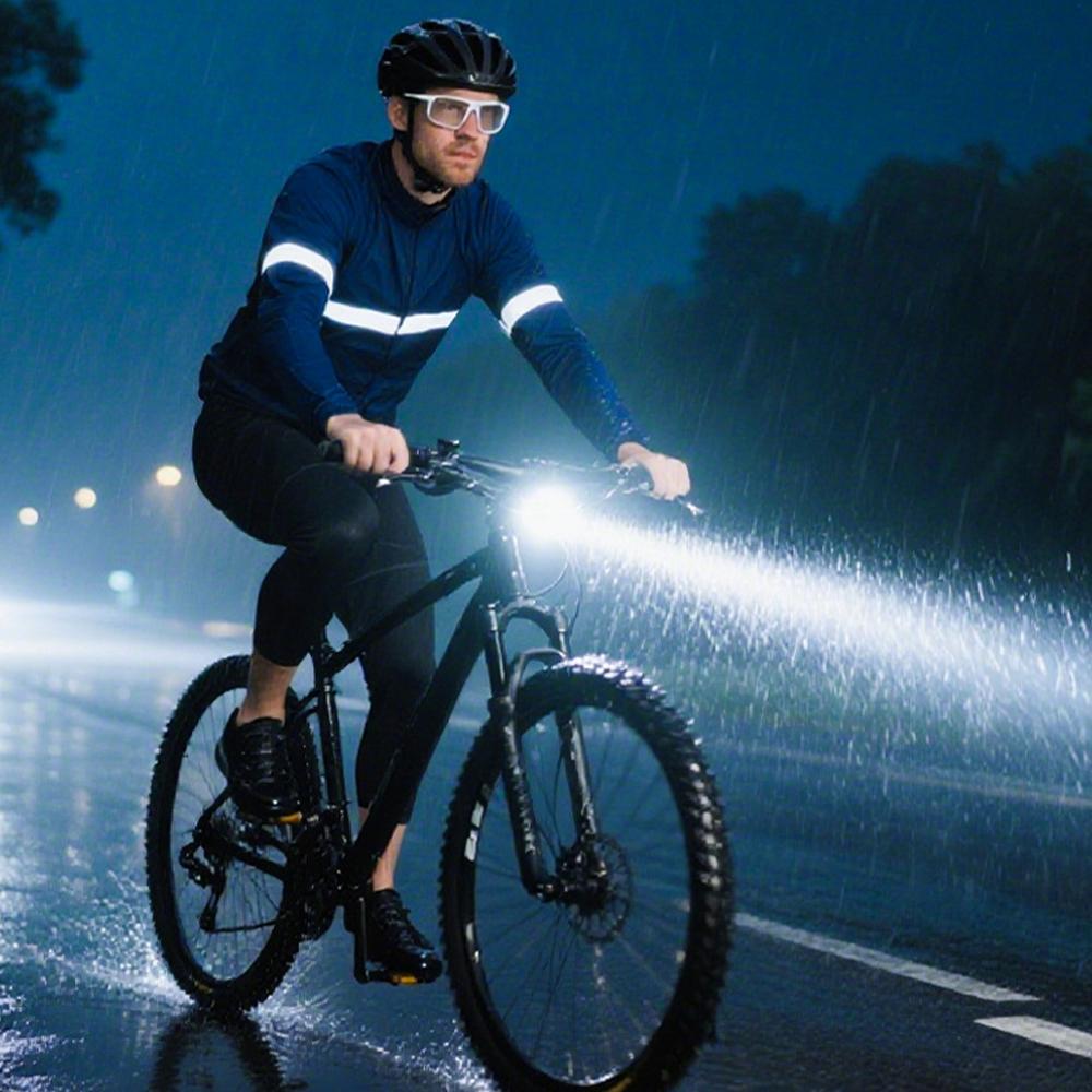 Solar Bicycle Lights Front Intelligent Light-sensing Bike Front Lamp with 120 Decibel Horn Type-c Charging Headlight LED Light