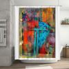Shower Curtain Waterproof Abstract Ocean Wave Art Bathroom Decor Set Modern Coastal Home Textile Beach Theme Backdrop