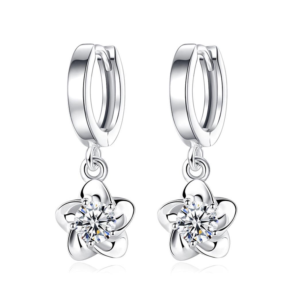 

Weihua Silver-Plated Plum Peony Flower Dangle Earrings for Women