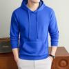 Autumn/Winter Fashion Trend Solid Color Hooded Pullover Sweatshirt with Patch Pocket and Custom Logo.