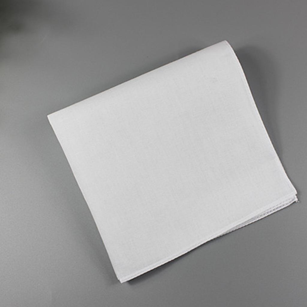 Embroidery Tie-dye Square Useful Handkerchief for Woman Man Gentleman White Cotton Handkerchief Square Handkerchief