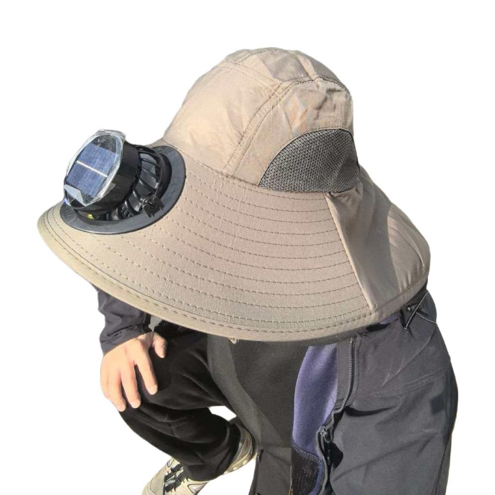 

UV Protection Solar Fan Hat Strong Wind Summer Fan Visor Cap Convenient Sun Hat with Fan Camping Green Round