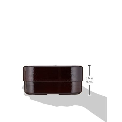 Tatsumiya HAKOYA Range Club Men's Oval Wood Grain Lunch Box, Dark Brown, 51570