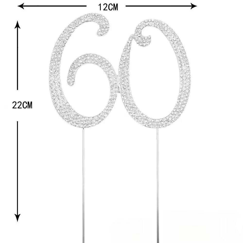 25 Cake Topper Glitzernde Kristall-Strasssteine Cake Topper Kuchen Dekoration für 25. Geburtstagsfeier oder oder 25. Hochzeitstag