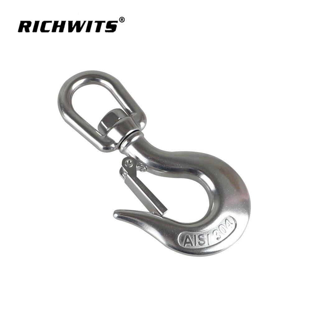 

Stainless Steel 304/316 Swivel Safety Lifting Hook Load 150 kg (304, Weight 82g)