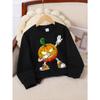 European sizes Pumpkin Character Girls' Crew Neck Sweatshirt, Halloween, Autumn Winter, Western Style, Long-Sleeved, Casual Colors for Young Girls.