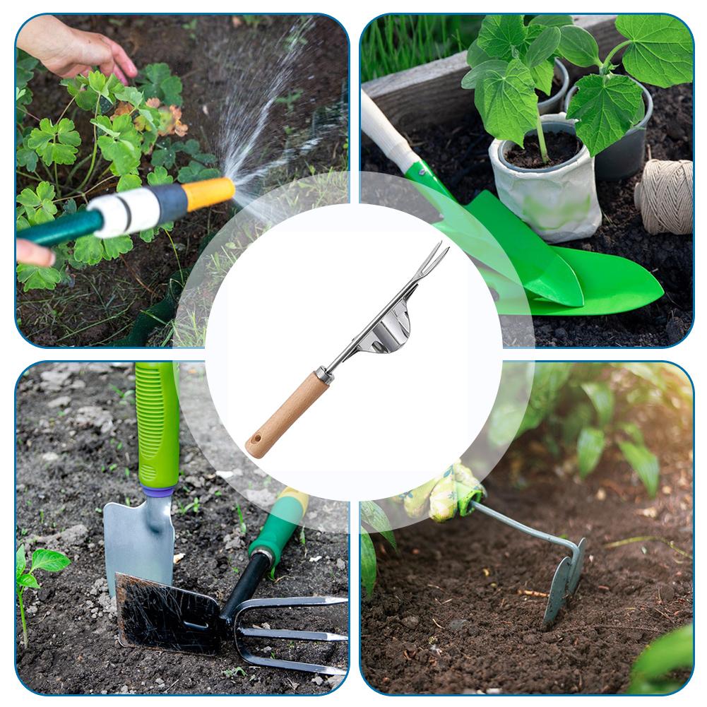 Manual Weed Remover With V-Shaped Fork Long Handle Garden Lawn Weeder Outdoor Yard Grass Root Puller Tools For Soils Loosening