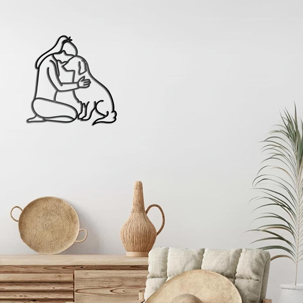 Metal Wall Art Minimalist Portrait Easy Hang Living Room Bedroom Decor