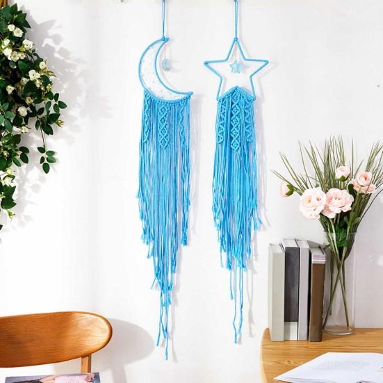 Dream Catcher Handmade Elegant Cotton Rope Nordic Hand-woven Star Moon Macrame Wall Hangings Home Decor