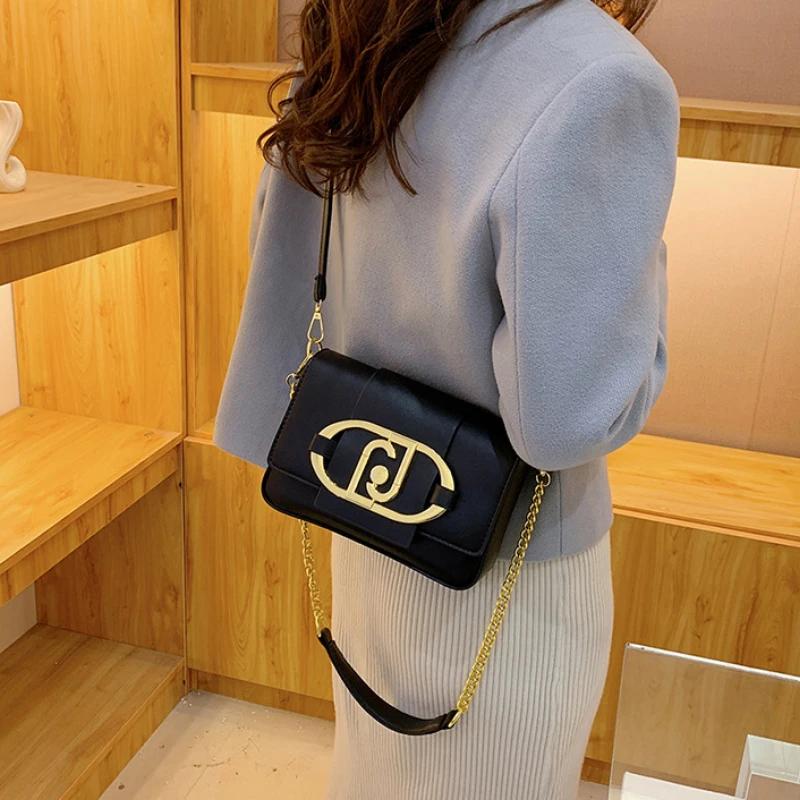 Metal Magnetic Buckle Flap Bags for Women  Versatile Chain Bags  Small Square Bags  Armpit Crossbody Bag  Luxury