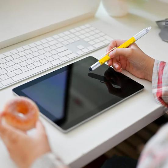 6v1 Multitool pero Multifunkční pero s pravítkem vodováhou kuličkové pero stylus šroubovák vánoční gadget dárek pro muže tátu manžela