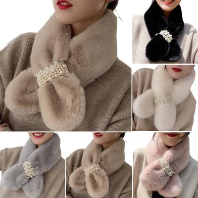 Women's Plush Scarf Sweet And Soft  And Winter Solid Color Warm Scarf