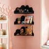 3PCS Cute Cloud Corner Wall Shelf White Floating Display Storage Rack For Kids Bedroom Decor Management Organizer