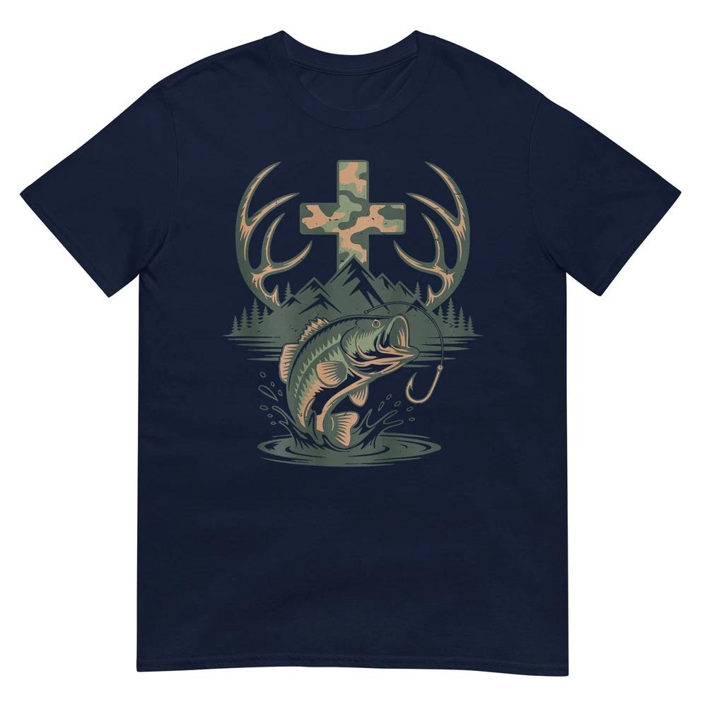Youth Camo Faith Hunting Fishing Cross Fisherunisex Christian TShirt S