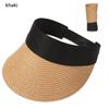 2025 New Summer Casual Roll-up Straw Cap Visor For Women Foldable Portable Beach Hat Outdoor Wide Brim Sun Hat Fashion Accessory