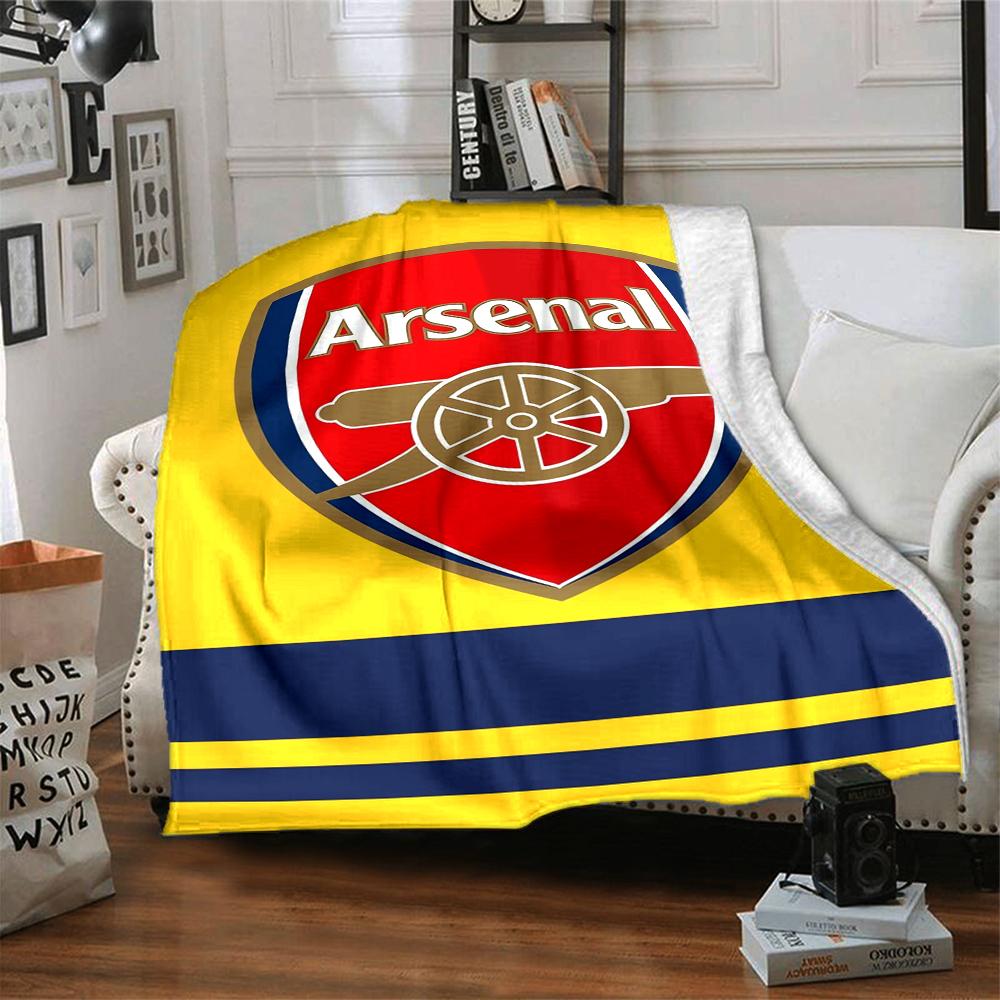 Arsenal F.C Theme Printed Blanket - Perfect for Couch, Bed, Travel & Outdoor Use | Machine Washable, Cozy & Durable.