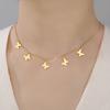 Lucktune Shiny Butterfly Necklaces for Women Stainless Steel Gold Color Link Chain Charm Choker Necklace Jewelry Birthday Gifts