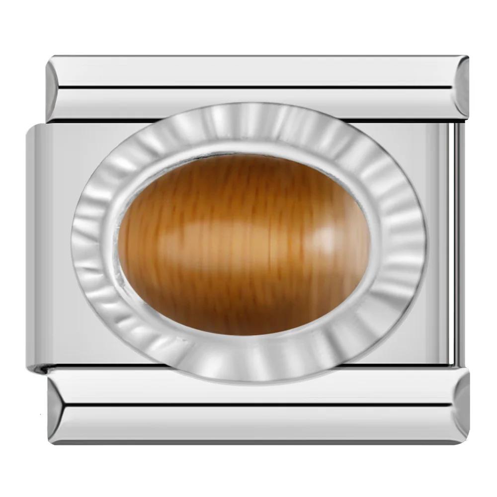 2023 Mode Herz Elliptische Rechteck CZ Charme Italienische Links Fit 9mm Armband Edelstahl Herstellung Von Schmuck DJ692