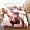 Hu Tao Bedding Set Genshin Impact Duvet Cover 3D Game Home Textile with Pillowcase for Teens Adults Kids Men Women Bedroom Decor