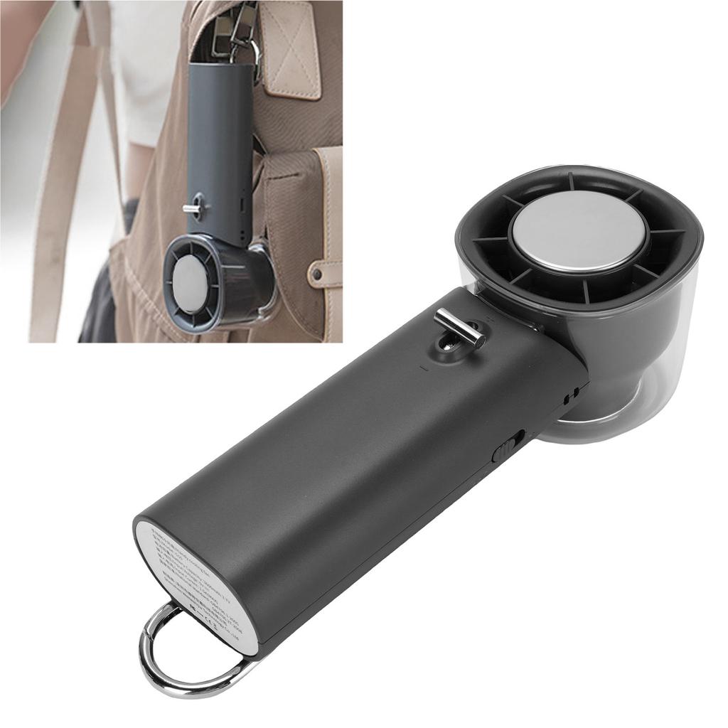 Portable Handheld Fan 5 Speeds Quiet Rechargeable   High Speed Cooling Fan with Lanyard for Travel Home Beach