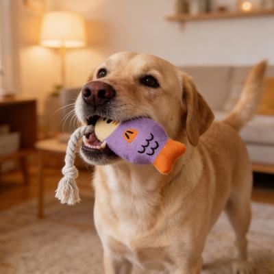 Yousheng Hunde Plüschfisch Spielzeug Quietschend Interaktives Hunde Kauspielzeug Gefüllter Fisch Zahnpflege Spielzeug für Welpen Zahnungs Angst Linderung